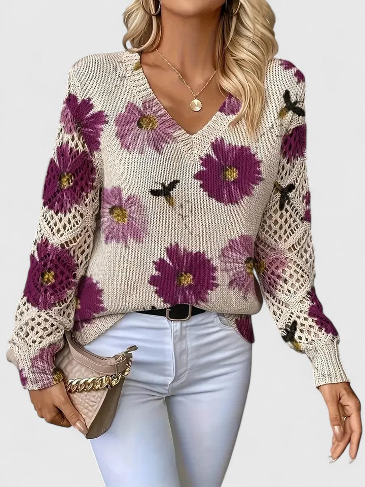 Magnolia | Eleganter Pullover mit floralem Muster