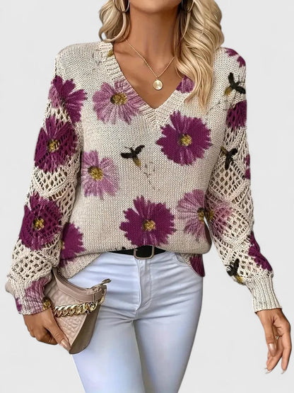 Magnolia | Eleganter Pullover mit floralem Muster