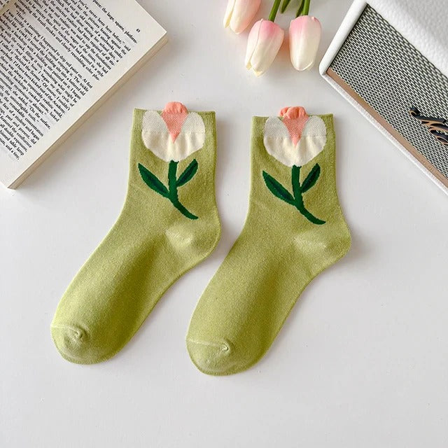 Kawaii Frühling Mid Tube Socken