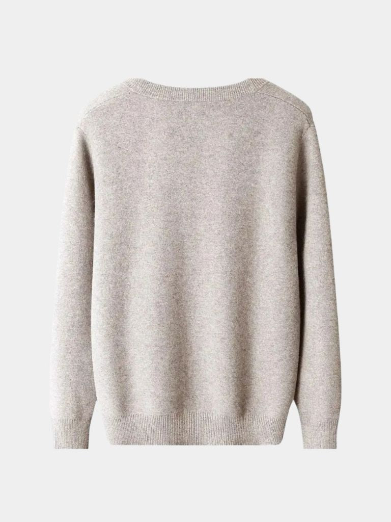 100% Eleganter Merinowoll-Strick-Cardigan mit V-Ausschnitt - Cross & Crown