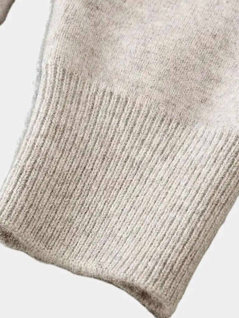 100% Eleganter Merinowoll-Strick-Cardigan mit V-Ausschnitt - Cross & Crown