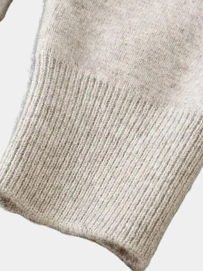 100% Eleganter Merinowoll-Strick-Cardigan mit V-Ausschnitt - Cross & Crown