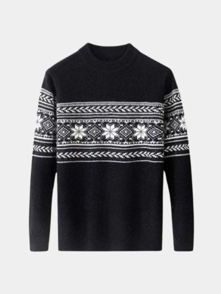 100% Eleganter Fair-Isle-Wollpullover - Cross & Crown