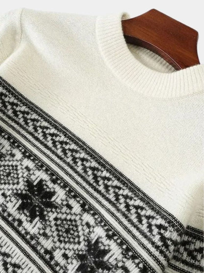100% Eleganter Fair-Isle-Wollpullover - Cross & Crown