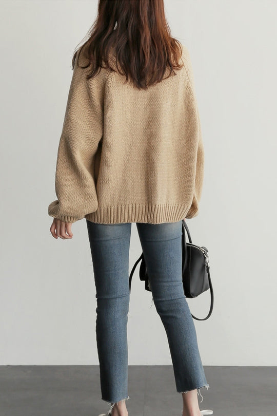 Volumen Raglan Offene Strickjacke - 3 Farben verfügbar