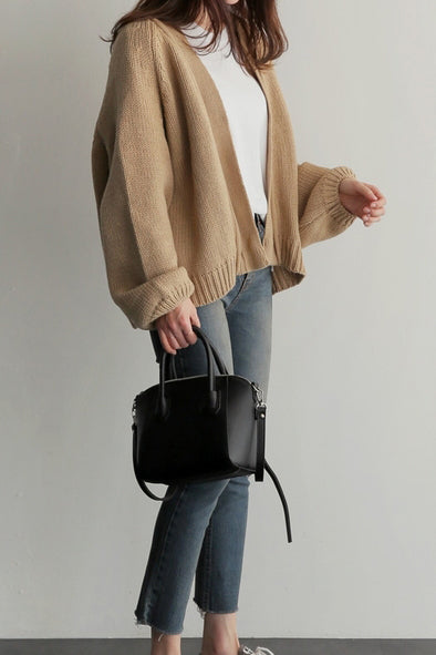 Volumen Raglan Offene Strickjacke - 3 Farben verfügbar