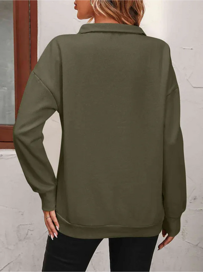 Sofie Sweatshirt mit Reißverschluss und hängenden Schultern für Frauen
