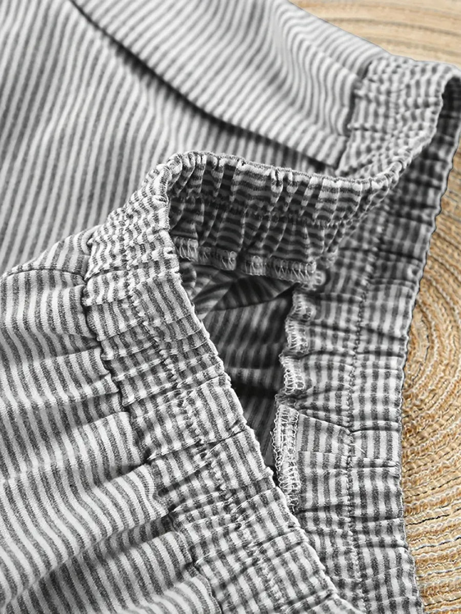 Liber Sommer Damen gestreiftes Schlafanzug Set