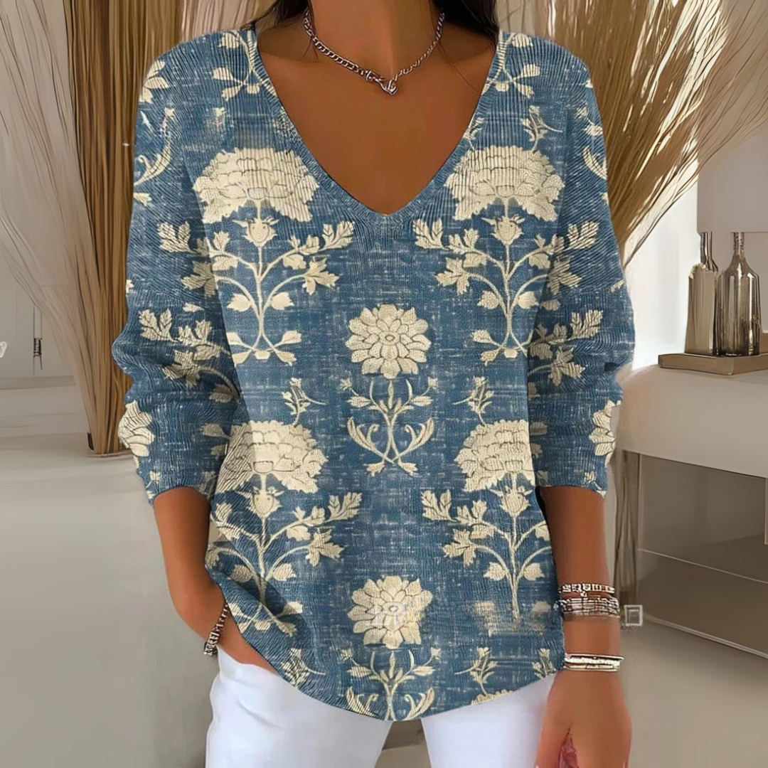 Sable™ - LEICHTER STRICKPULLOVER MIT V-AUSSCHNITT