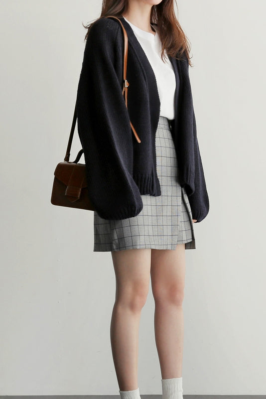 Volumen Raglan Offene Strickjacke - 3 Farben verfügbar