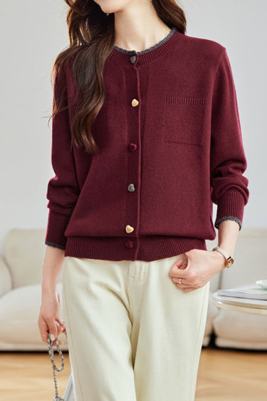 Minimalistischer Stylischer Farbblock Strickcardigan