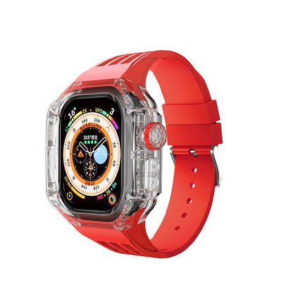 Hochwertiges, vollständig transparentes Uhrengehäuse mit FKM-Armband für Apple Watch