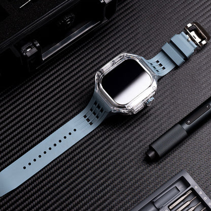 Hochwertiges, vollständig transparentes Uhrengehäuse mit FKM-Armband für Apple Watch