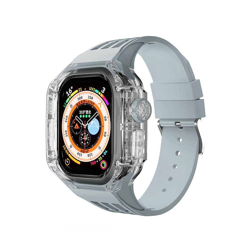 Hochwertiges, vollständig transparentes Uhrengehäuse mit FKM-Armband für Apple Watch