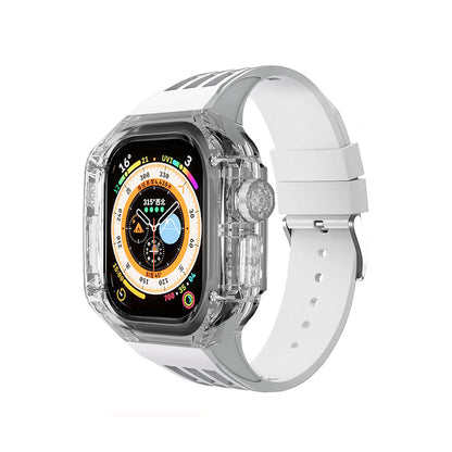 Hochwertiges, vollständig transparentes Uhrengehäuse mit FKM-Armband für Apple Watch