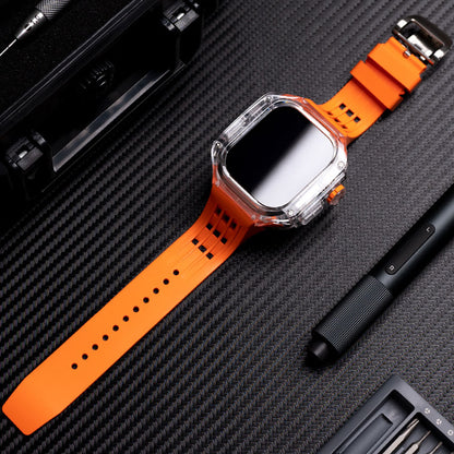 Hochwertiges, vollständig transparentes Uhrengehäuse mit FKM-Armband für Apple Watch