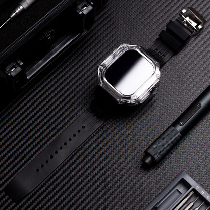 Hochwertiges, vollständig transparentes Uhrengehäuse mit FKM-Armband für Apple Watch