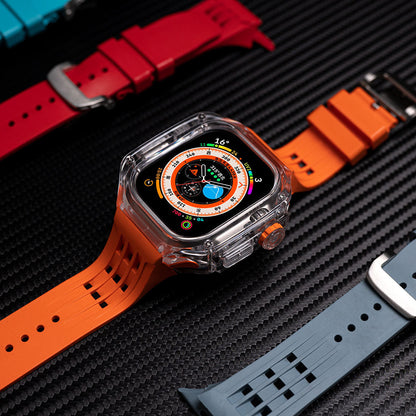 Hochwertiges, vollständig transparentes Uhrengehäuse mit FKM-Armband für Apple Watch