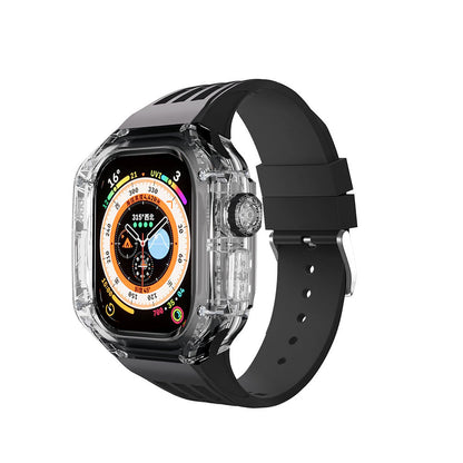 Hochwertiges, vollständig transparentes Uhrengehäuse mit FKM-Armband für Apple Watch