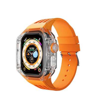 Hochwertiges, vollständig transparentes Uhrengehäuse mit FKM-Armband für Apple Watch