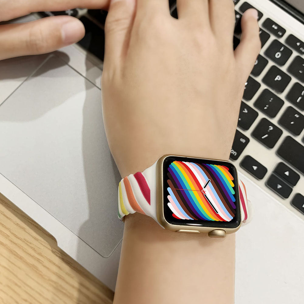 Silikonarmband „Rainbow Twist” für Apple Watch