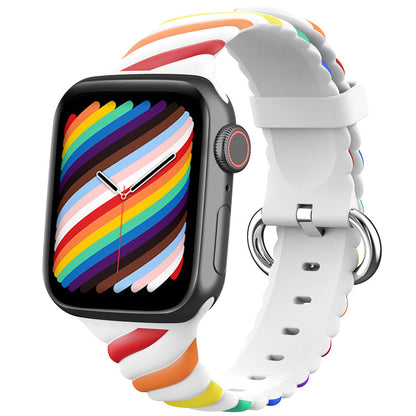 Silikonarmband „Rainbow Twist” für Apple Watch