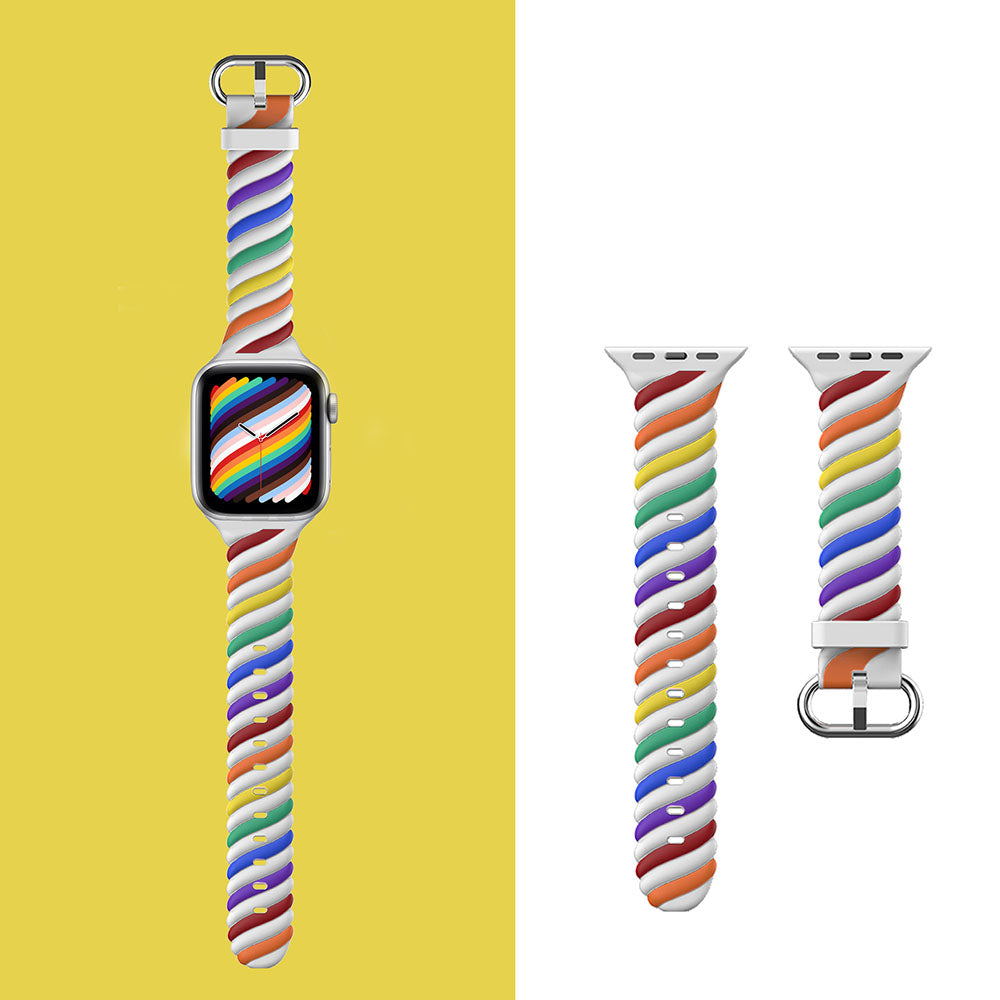 Silikonarmband „Rainbow Twist” für Apple Watch
