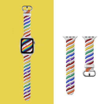 Silikonarmband „Rainbow Twist” für Apple Watch