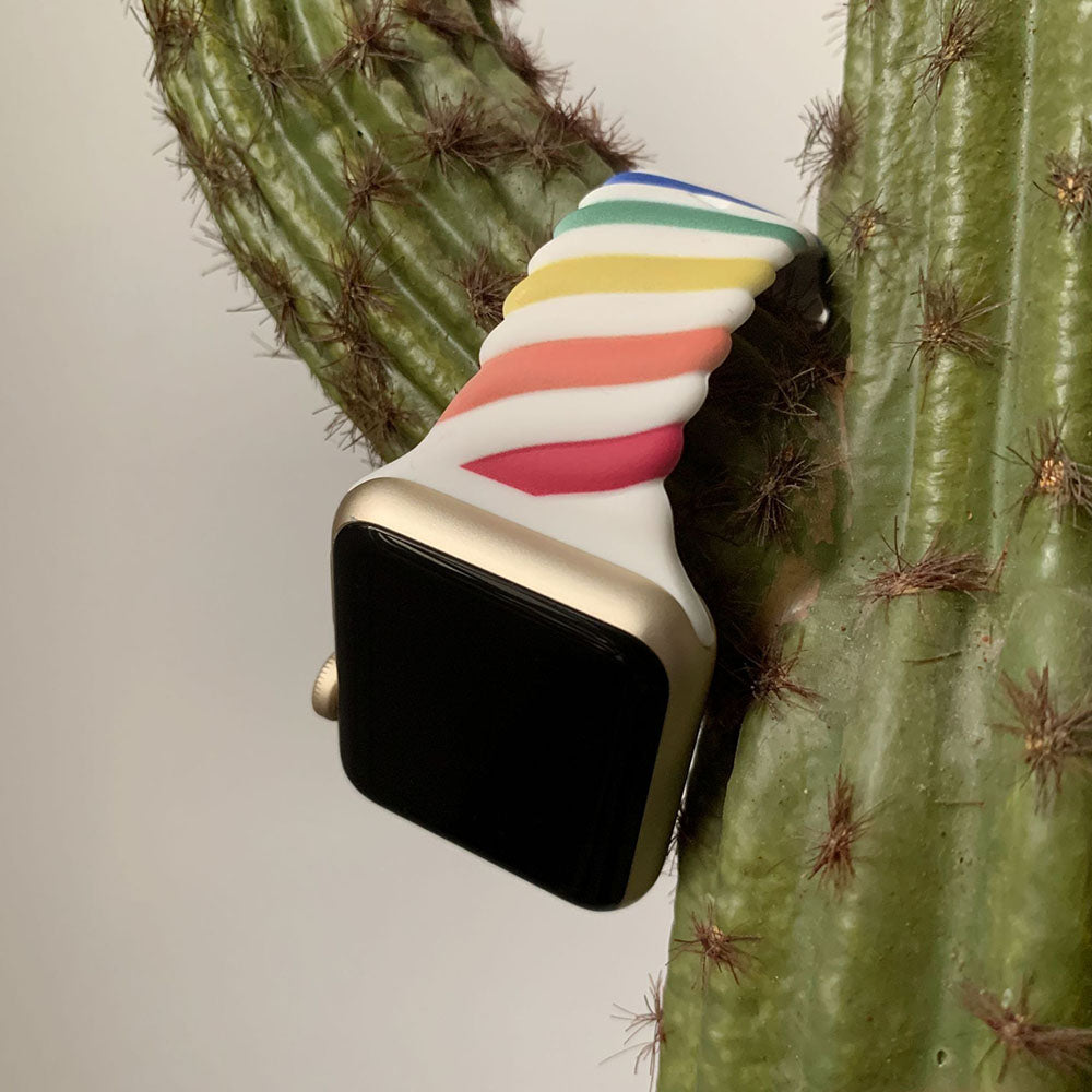 Silikonarmband „Rainbow Twist” für Apple Watch