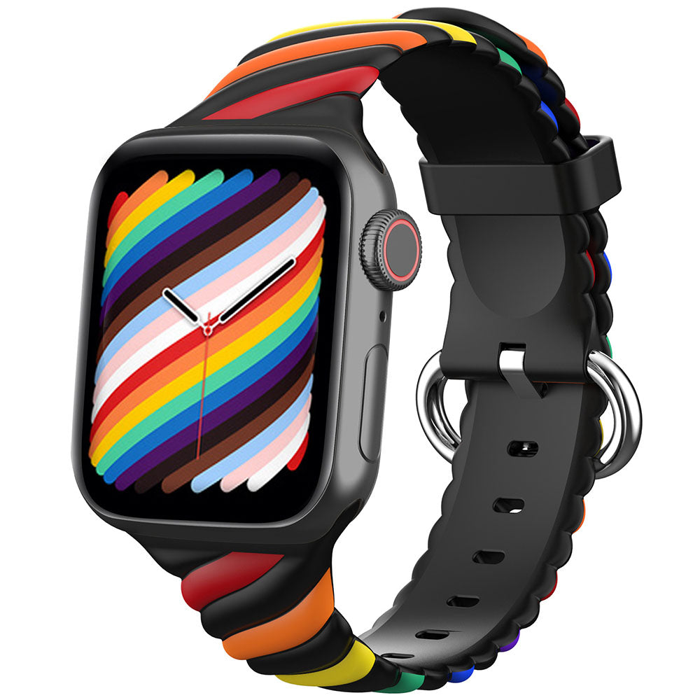 Silikonarmband „Rainbow Twist” für Apple Watch