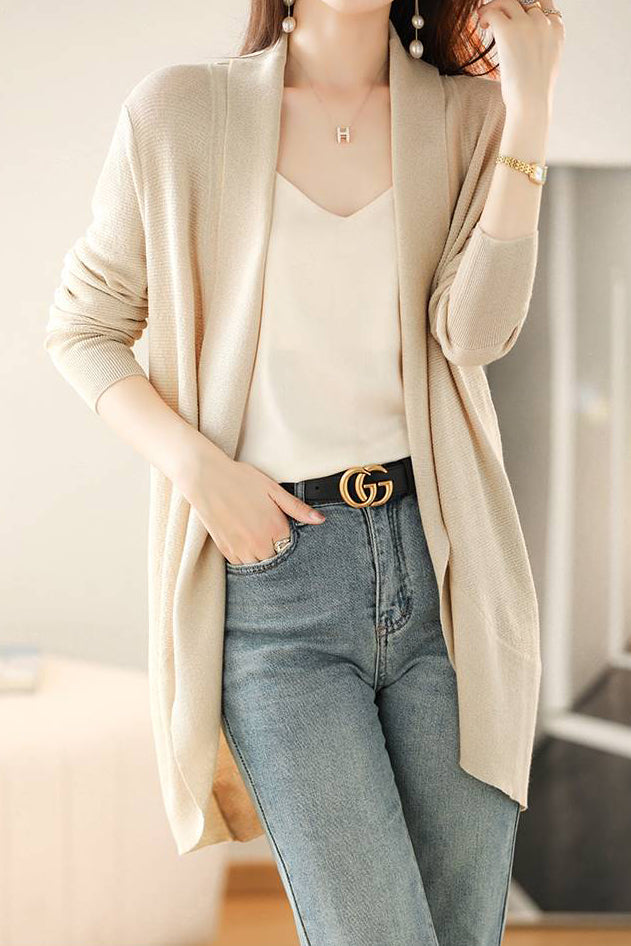 V-Ausschnitt Lässiger Schicht-Knit Cardigan - 2 Farben verfügbar