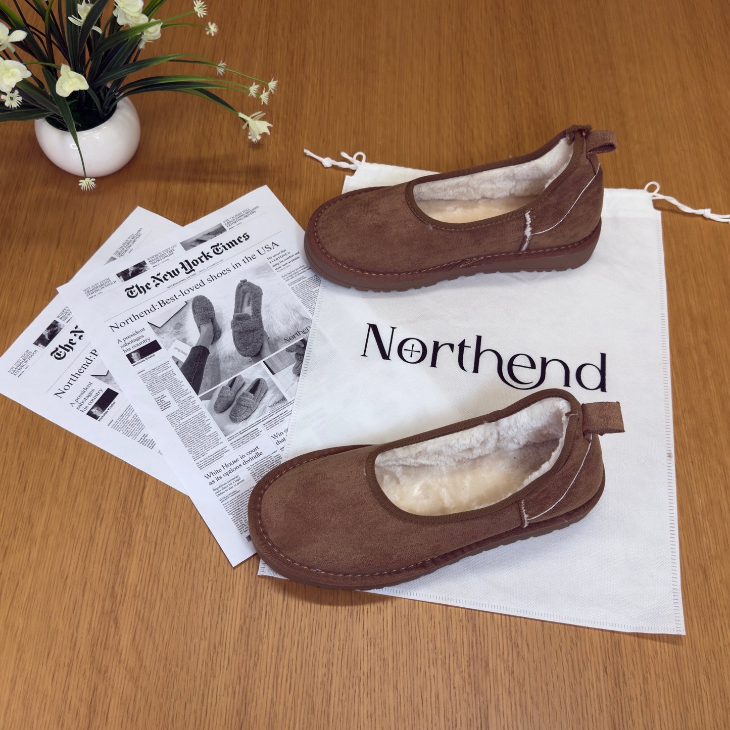 Gemütliche Schneefell-Lederloafer für Frauen