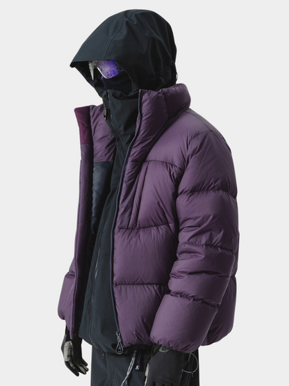 CougarStep - 95% weiße Gänsedaunen Jacke mit dreifacher Schutzfunktion und Stehkragen