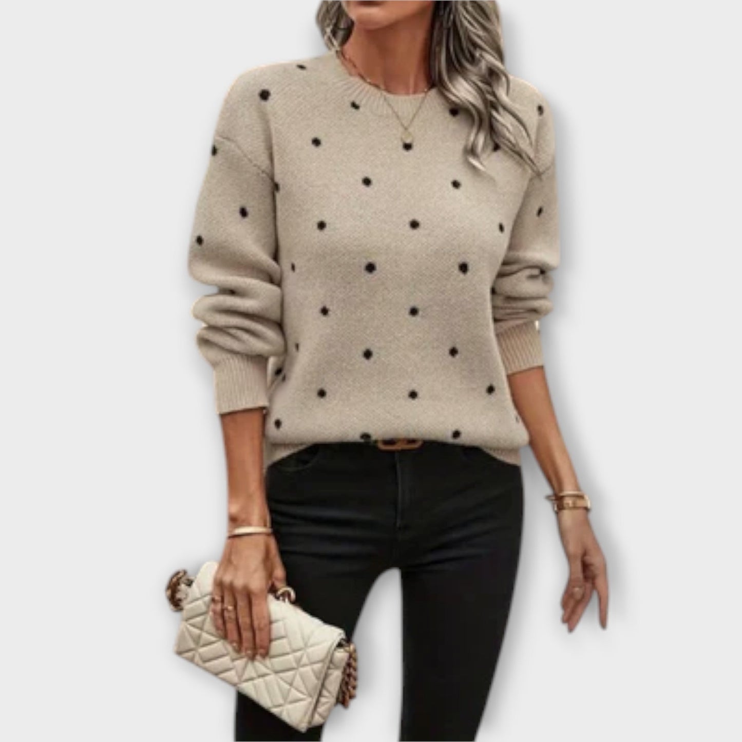 Mia | Gemütlicher Polka Dot Pullover