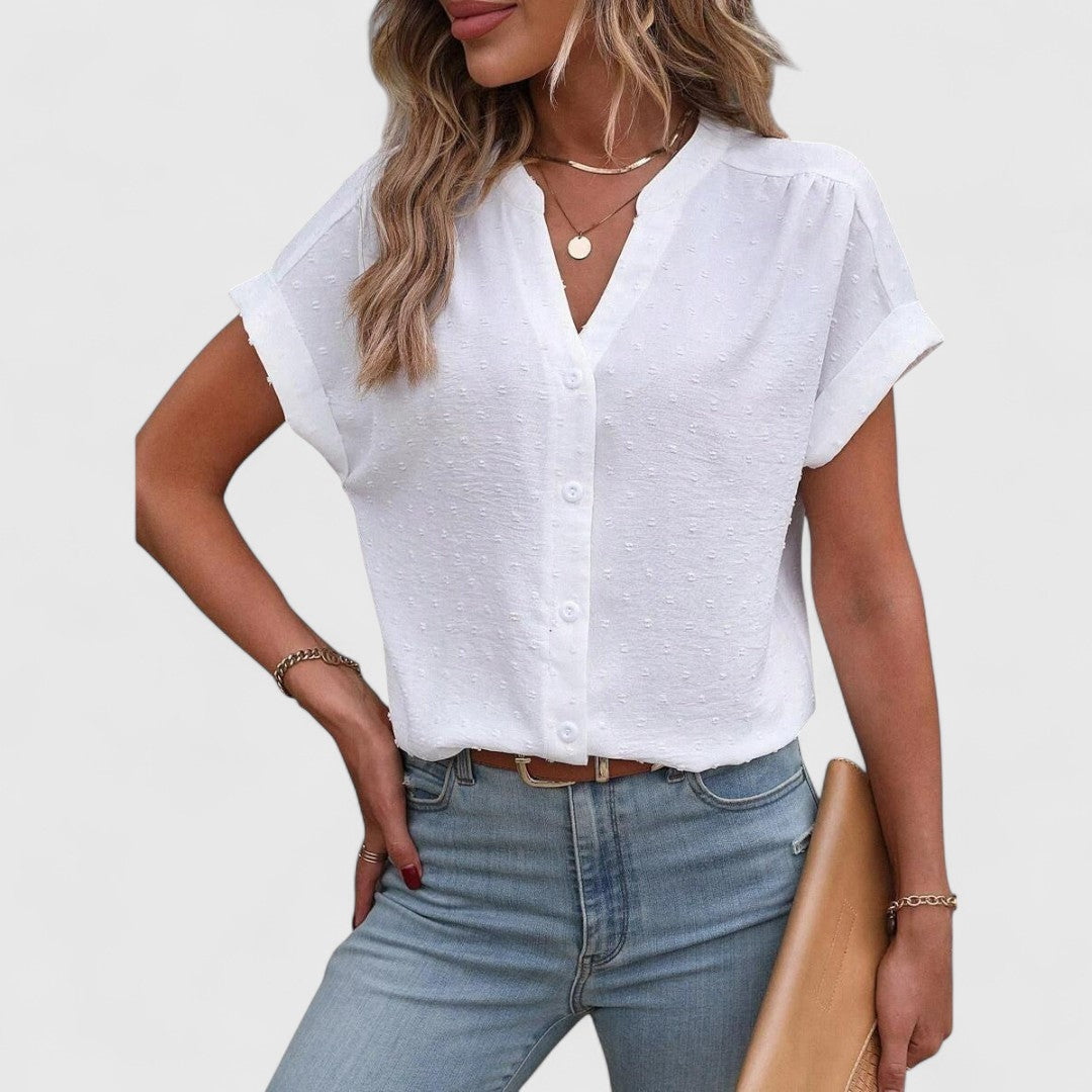 ELYRA™ | Kurzarm Leinen Sommerhemd