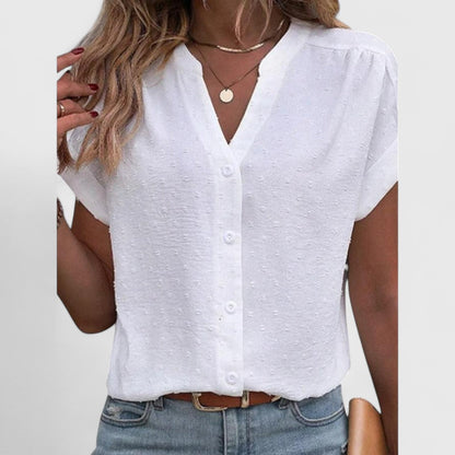 ELYRA™ | Kurzarm Leinen Sommerhemd