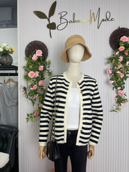 MYLAH | Eleganter gestreifter Cardigan