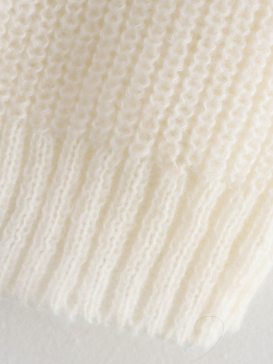 Schnürung 3D Schleife Kurzarm Strickpullover