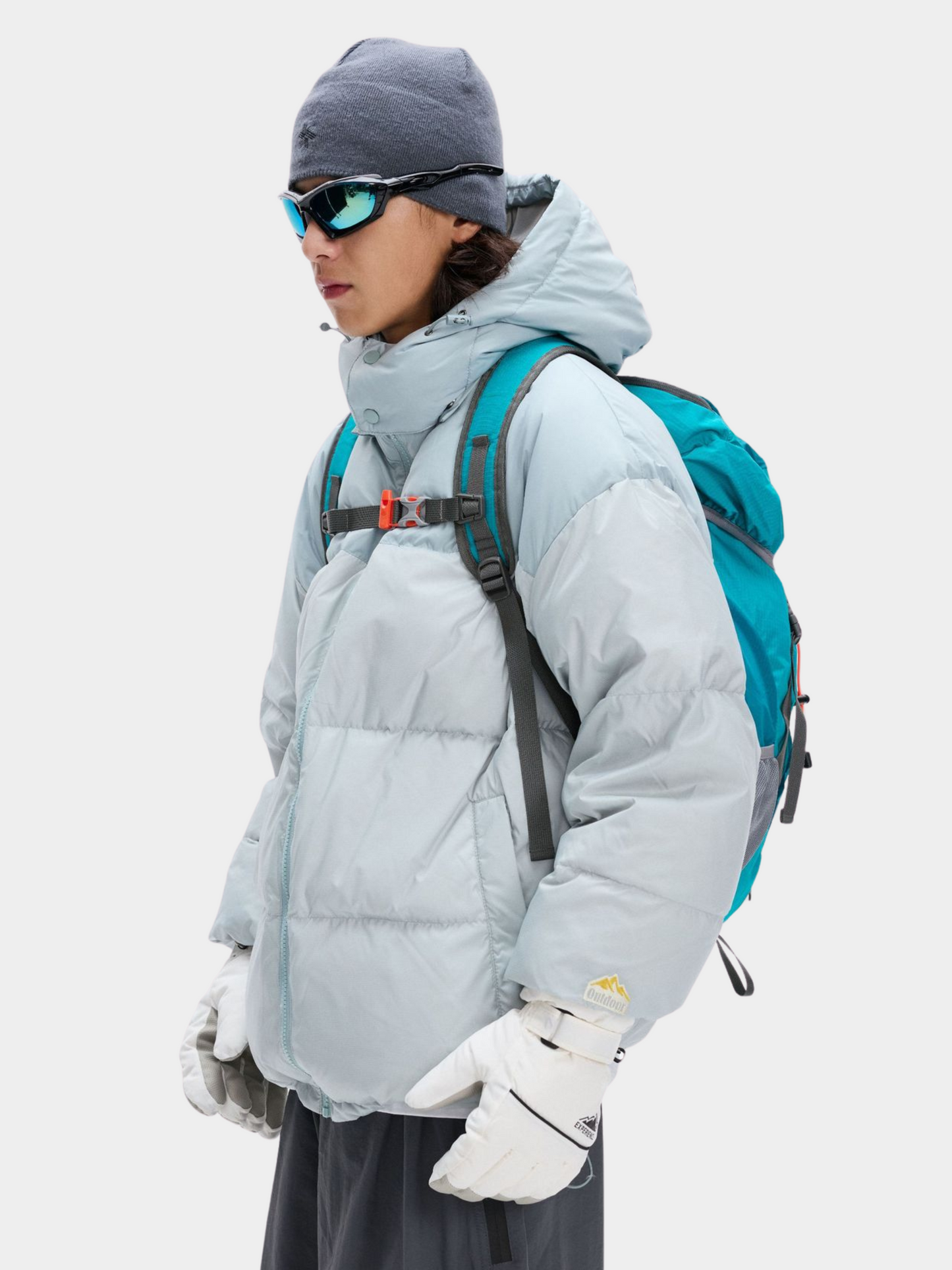 BluffPeak - Unisex Abnehmbare Kapuze Wasserabweisende Entendaunenjacke