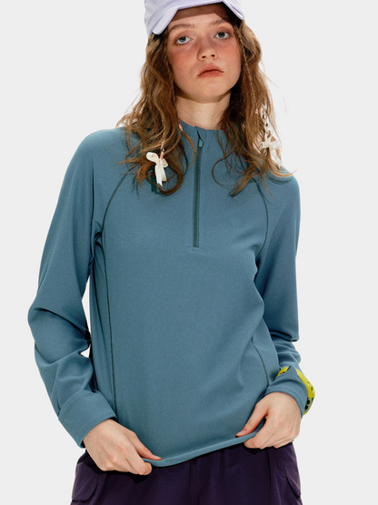 Caveflare - Damen UPF50+ Stehkragen Langarm Sweatshirt