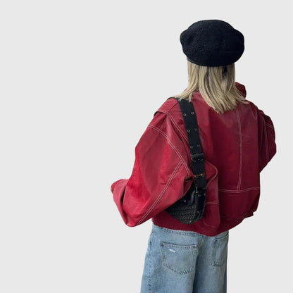 Faye™ - Oversized Lederjacke