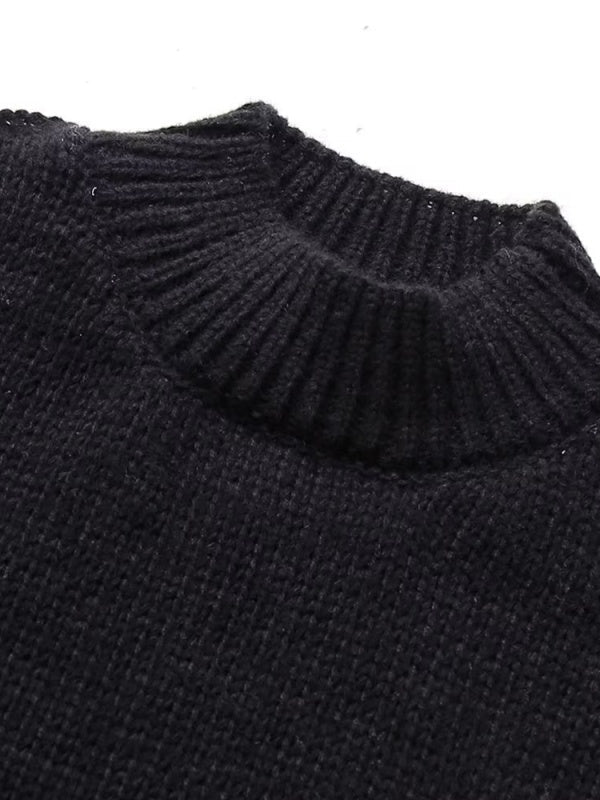 Mittelhoher Kragen Strickpullover