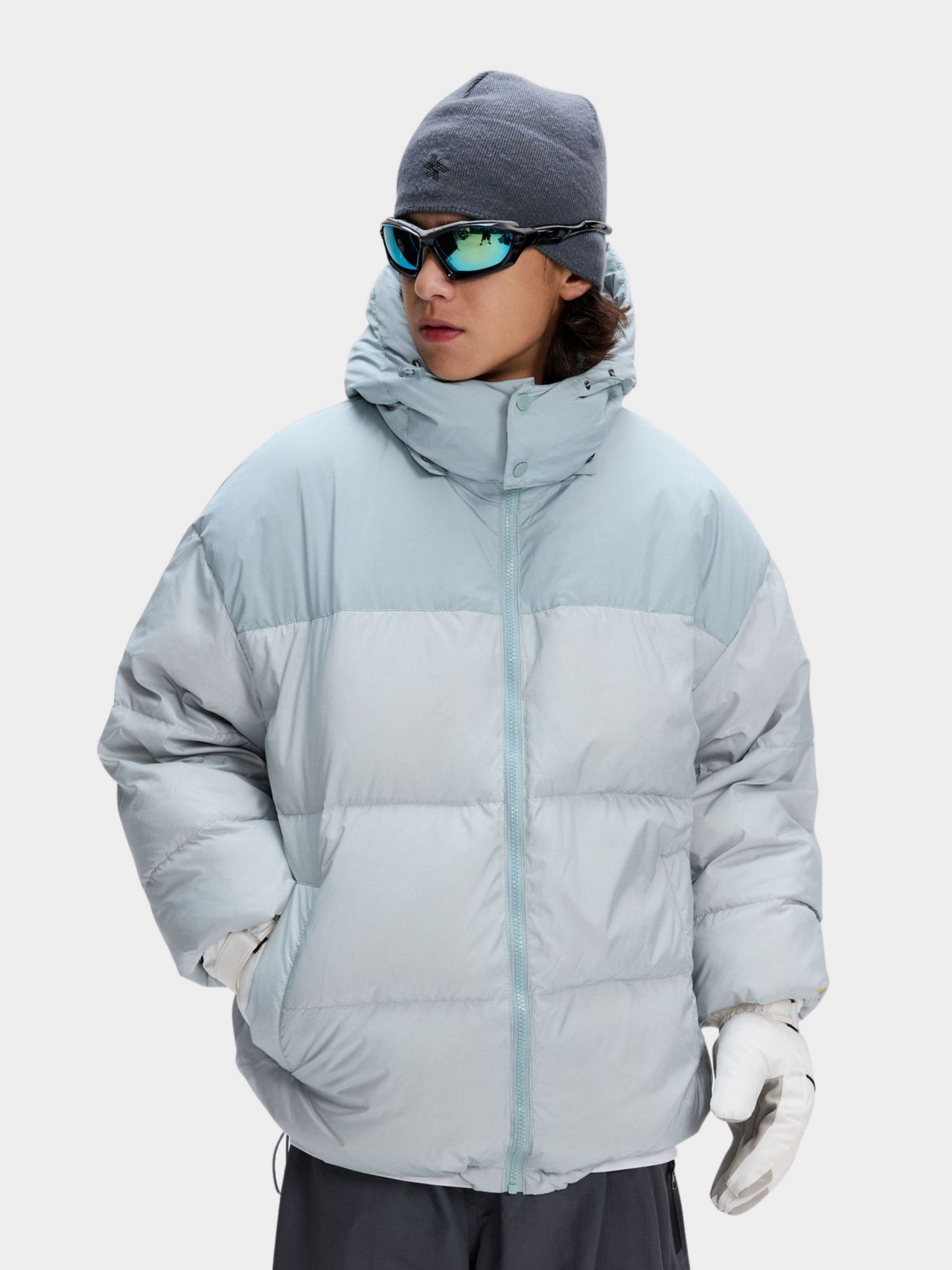BluffPeak - Unisex Abnehmbare Kapuze Wasserabweisende Entendaunenjacke