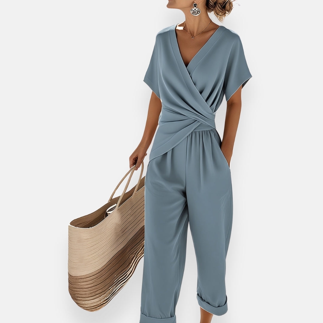 Lyra | Drapierter Knoten-Jumpsuit