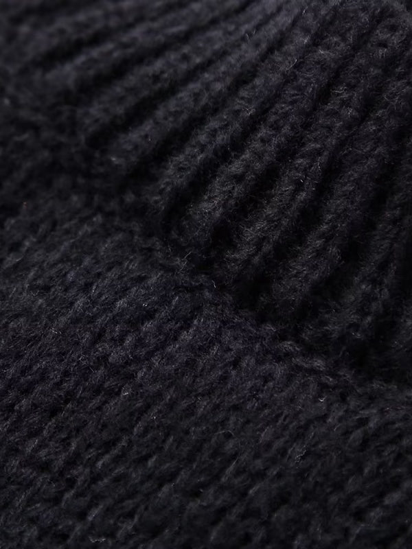 Mittelhoher Kragen Strickpullover