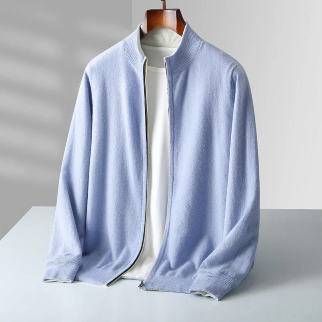 Corvino Kaschmir-Zip-Cardigan