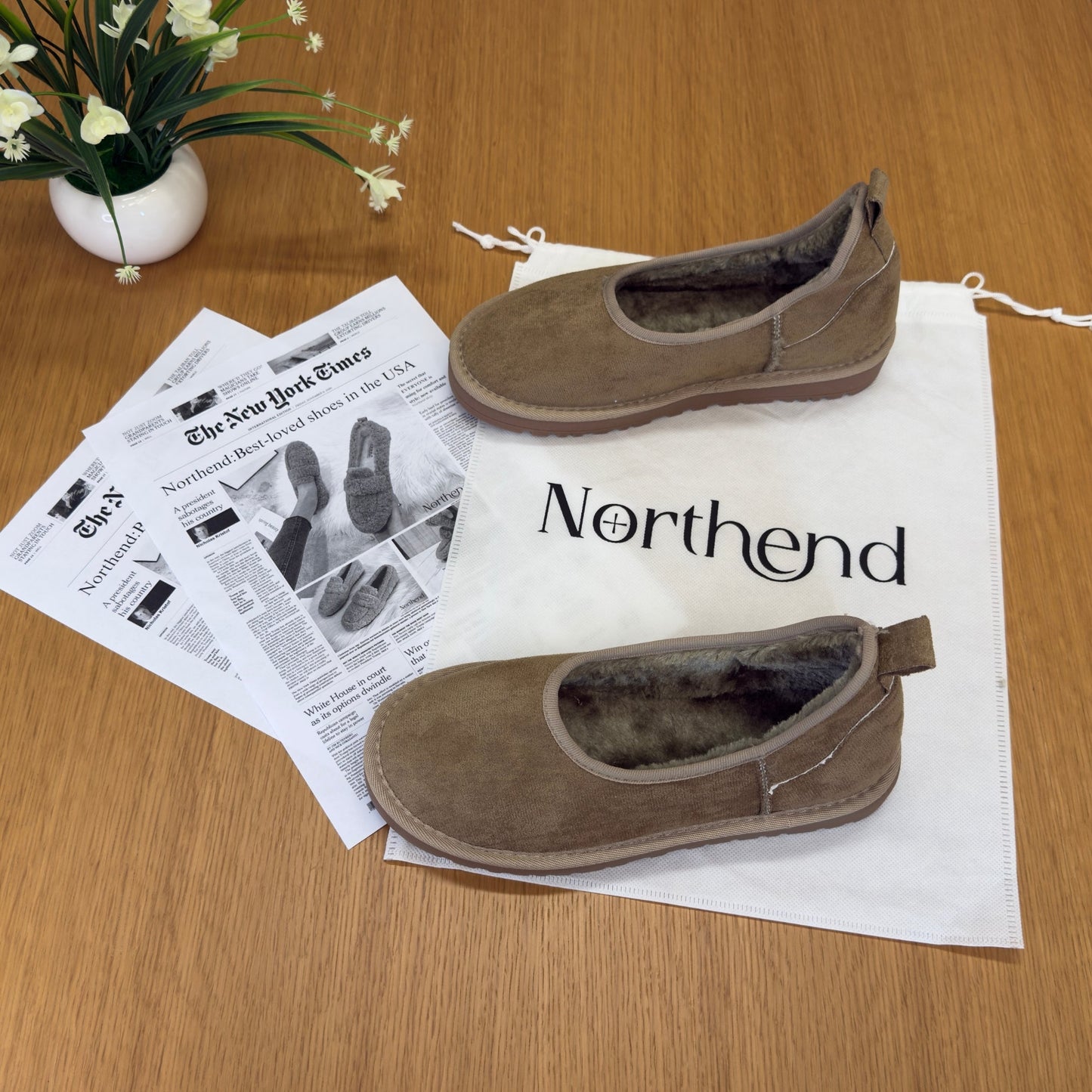 Gemütliche Schneefell-Lederloafer für Frauen