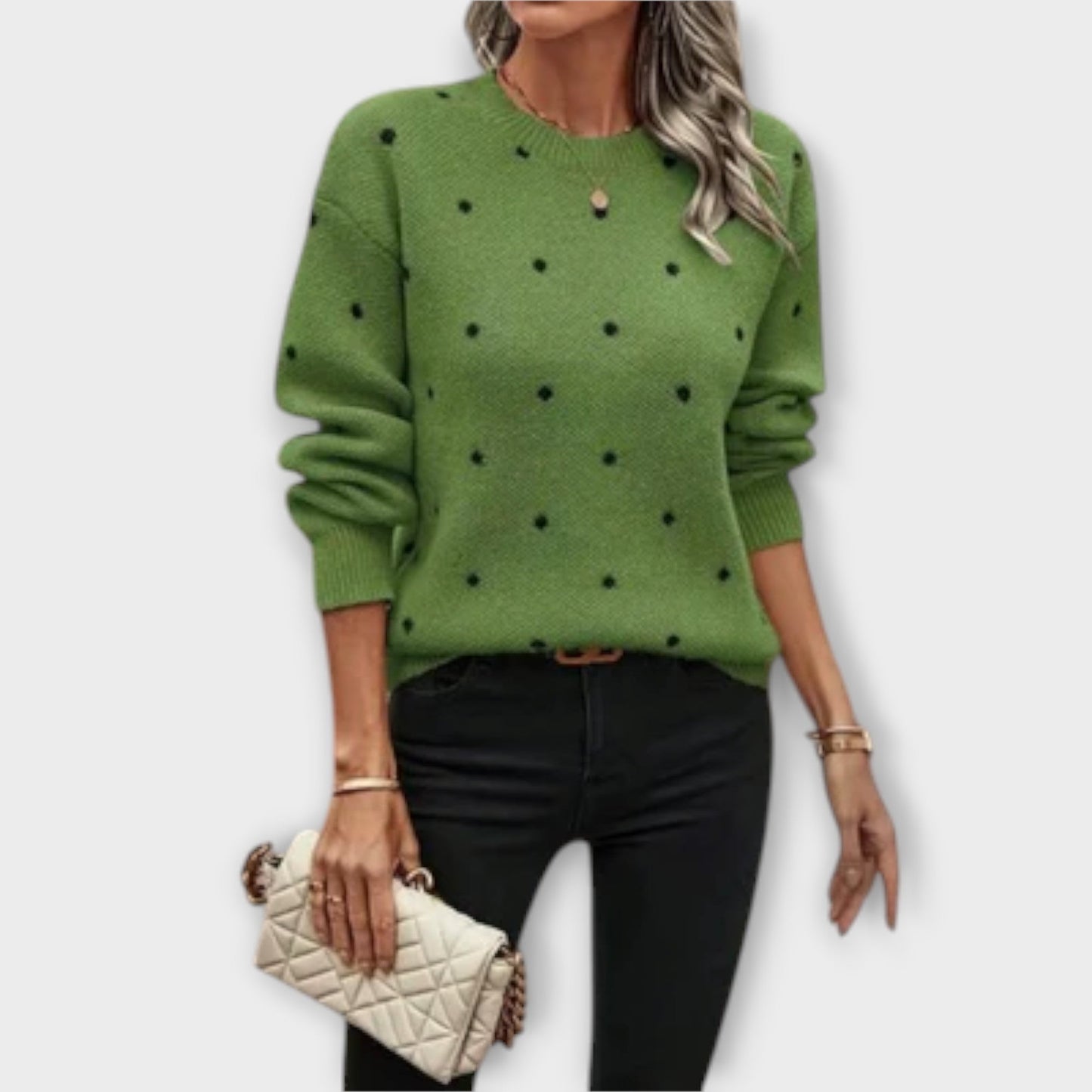 Mia | Gemütlicher Polka Dot Pullover