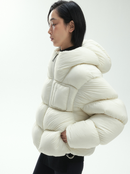 RavenScope - Damen 90% weiße Entendaunen Pufferjacke mit Kapuze