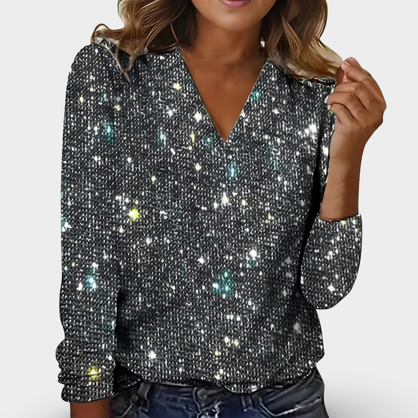 Victoria™ - V-Ausschnitt Diamant Bluse
